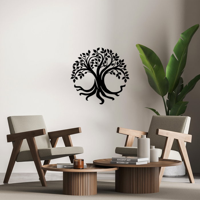 Wallity Tree Of Life Escultura de Pared de Metal Negra